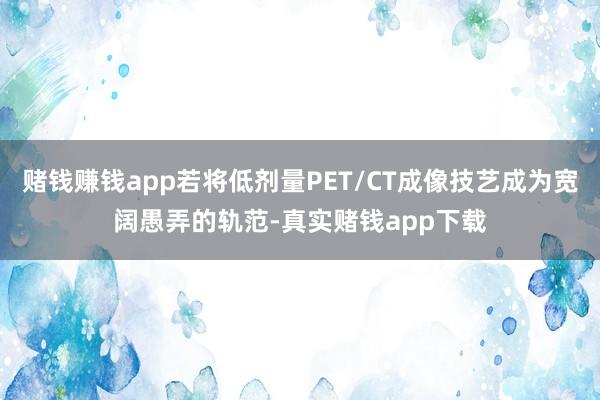 赌钱赚钱app若将低剂量PET/CT成像技艺成为宽阔愚弄的轨范-真实赌钱app下载