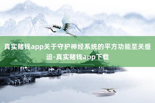 真实赌钱app关于守护神经系统的平方功能至关蹙迫-真实赌钱app下载