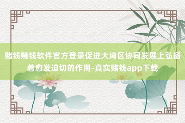 赌钱赚钱软件官方登录促进大湾区协同发展上弘扬着愈发迫切的作用-真实赌钱app下载