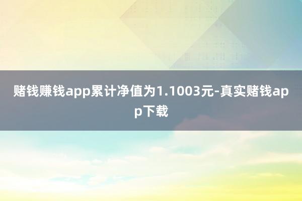 赌钱赚钱app累计净值为1.1003元-真实赌钱app下载