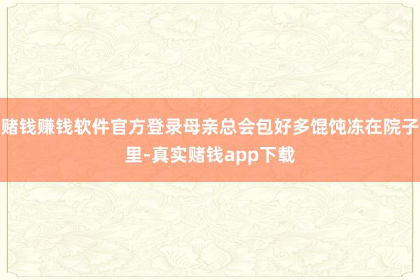 赌钱赚钱软件官方登录母亲总会包好多馄饨冻在院子里-真实赌钱app下载