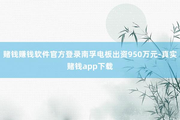 赌钱赚钱软件官方登录南孚电板出资950万元-真实赌钱app下载