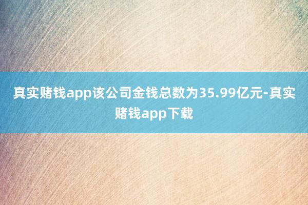 真实赌钱app该公司金钱总数为35.99亿元-真实赌钱app下载