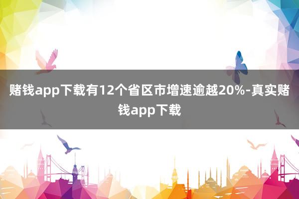 赌钱app下载有12个省区市增速逾越20%-真实赌钱app下载