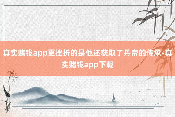 真实赌钱app更挫折的是他还获取了丹帝的传承-真实赌钱app下载