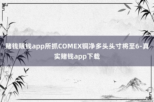 赌钱赚钱app所抓COMEX铜净多头头寸将至6-真实赌钱app下载
