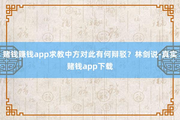 赌钱赚钱app求教中方对此有何辩驳？林剑说-真实赌钱app下载